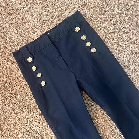 Derek Lam 10 Crosby Robertson Flare Trousers Dark Blue Womens Size 8 Nautical - Picture 3 of 10